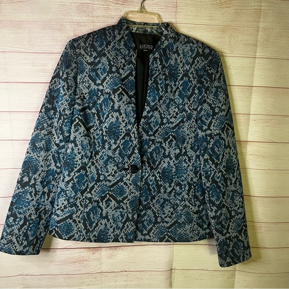 Kasper Blazer One Button Closure Business Jacket Blazer Size 14